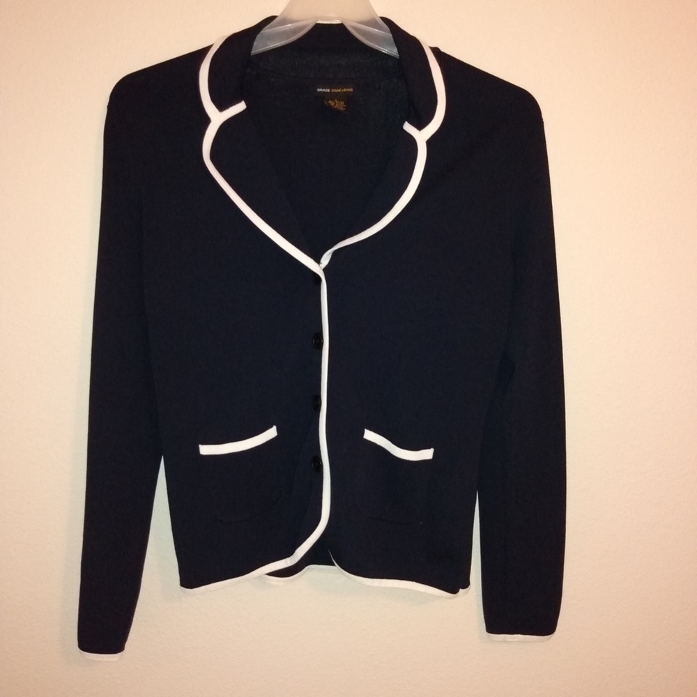 Grace Dane Lewis Dark Navy Blue Cardigan